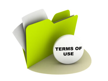illustration of a folder with terms of use buttons